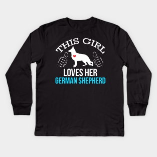 This Girl Loves Her German Shepherd Dog Kids Long Sleeve T-Shirt